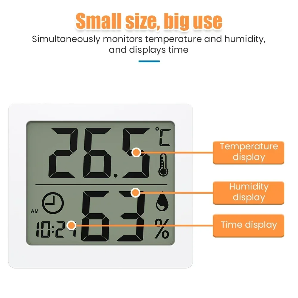 In/Out Temperature-Humidity Monitor with Clock and Jumbo Display