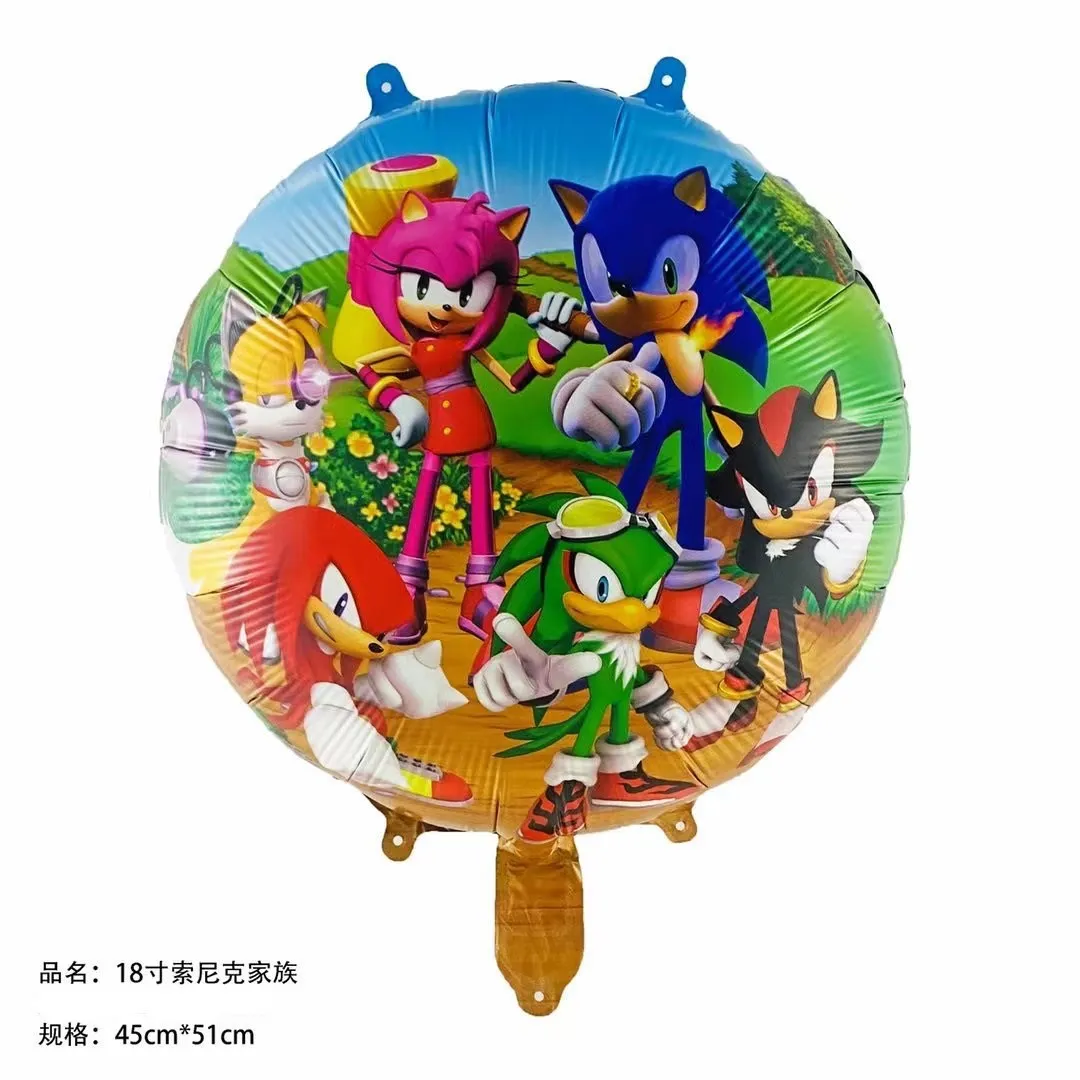 Sonic Birthday Party Decorate Cartoon Balloons Children Toys Gifts Paper  Disposable Napkin Cup Plate Back Drop Cake Topper - AliExpress