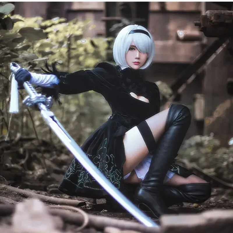 ニーアオートマタ 2B黒・コスプレ衣装 nier:Automata】2B ヨルハ二号B型 花嫁 ドレス ブラック