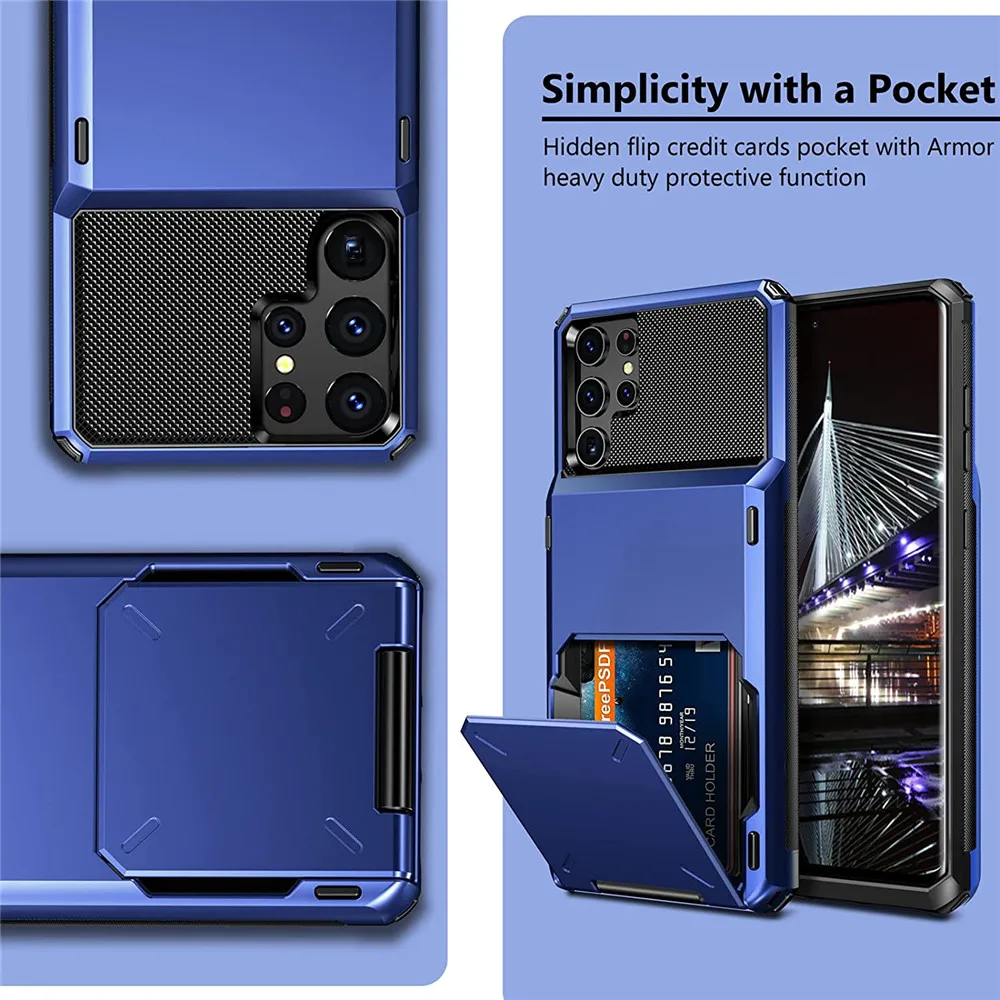 Per Samsung S23 Ultra Custodia Con Portafoglio Porta Carte Di Credito Nascosta S23 Plus S23 + Coque Per Galaxy S23 S 23 Plus Ultra Funda