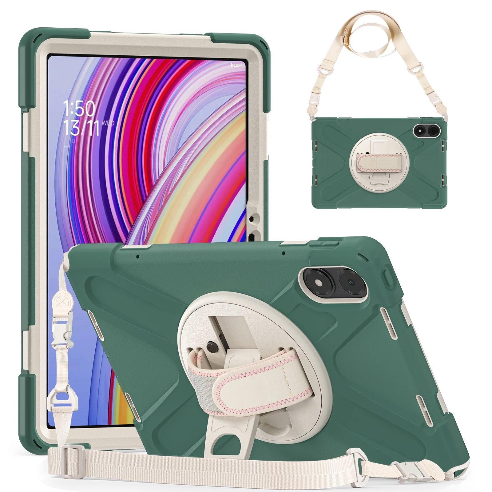 Kids Edition Shockproof Armor Tablet Cover with Stand and Strap