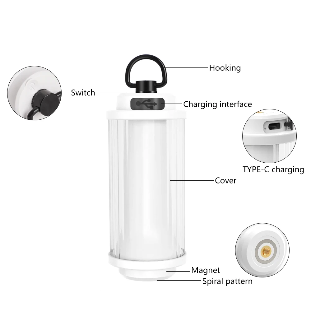 3000mAh NEW Camping Light USB Charging Outdoor LED Camp Lantern with Magnetic 38 Explore 38-KT Mini LED Lighthouse Flashlight