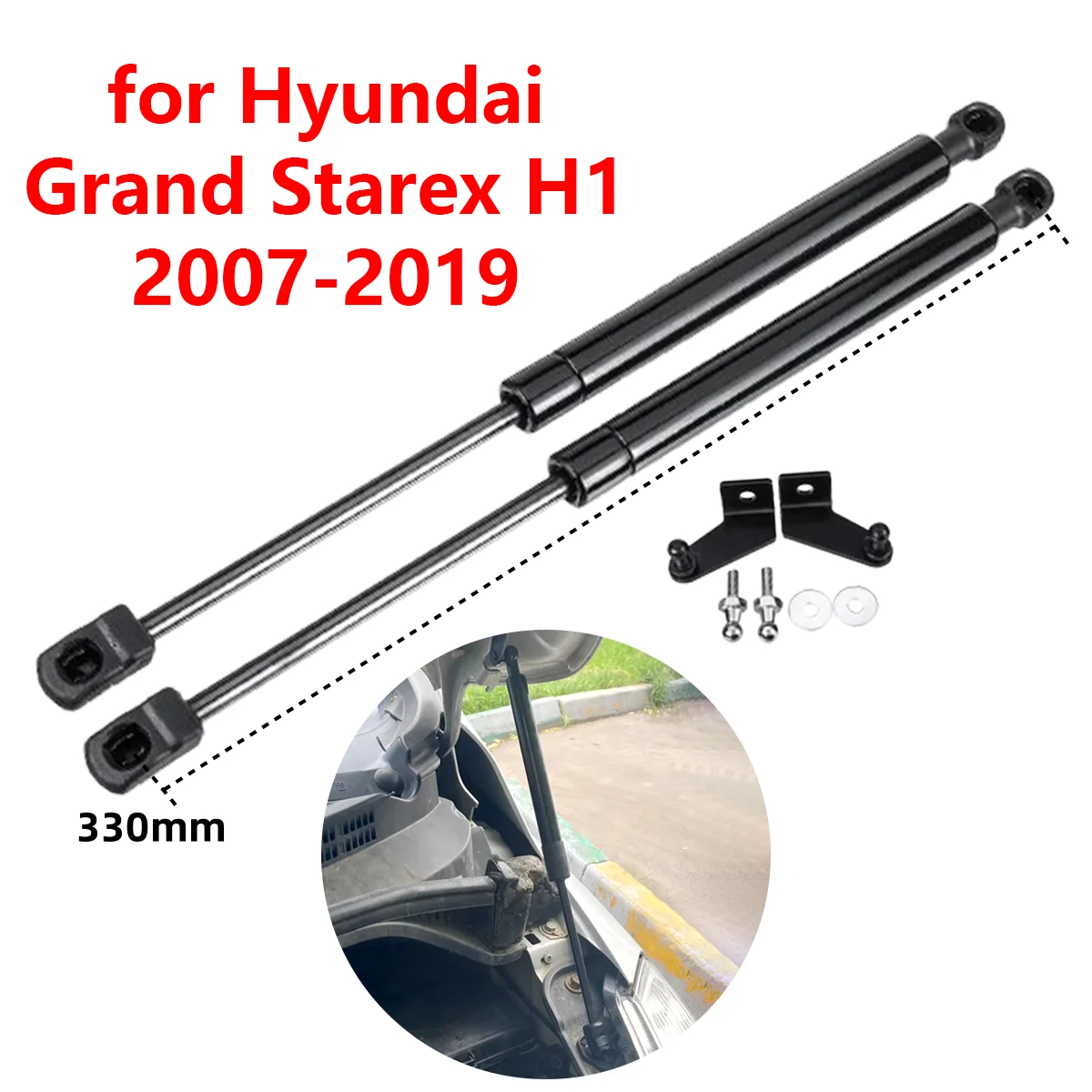 Couvercle de moteur avant de voiture, 2 pièces, pour Hyundai Grand Starex H1 2007 – 2019, capot, entretoises à gaz, barres de Support de levage