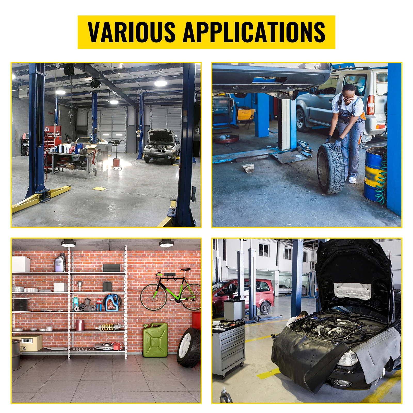 Adjustable Height Garage Stool with Tool Tray