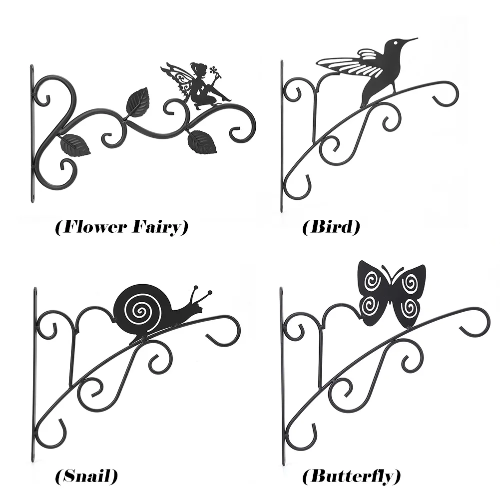 Plant Brackets Wall-Mounted Hook Flower Pot Holder Vintage Metal Bracket Hanger for Plant Art Flower Stand Garden Decoration plant hanger