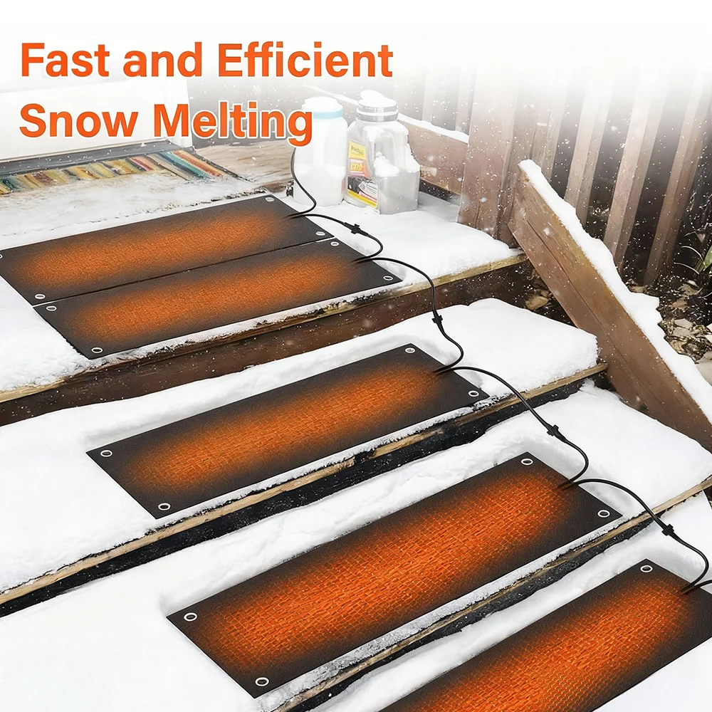 Snow Melting Walkway Mat Graphene Heating Non Slip Rubber Heated