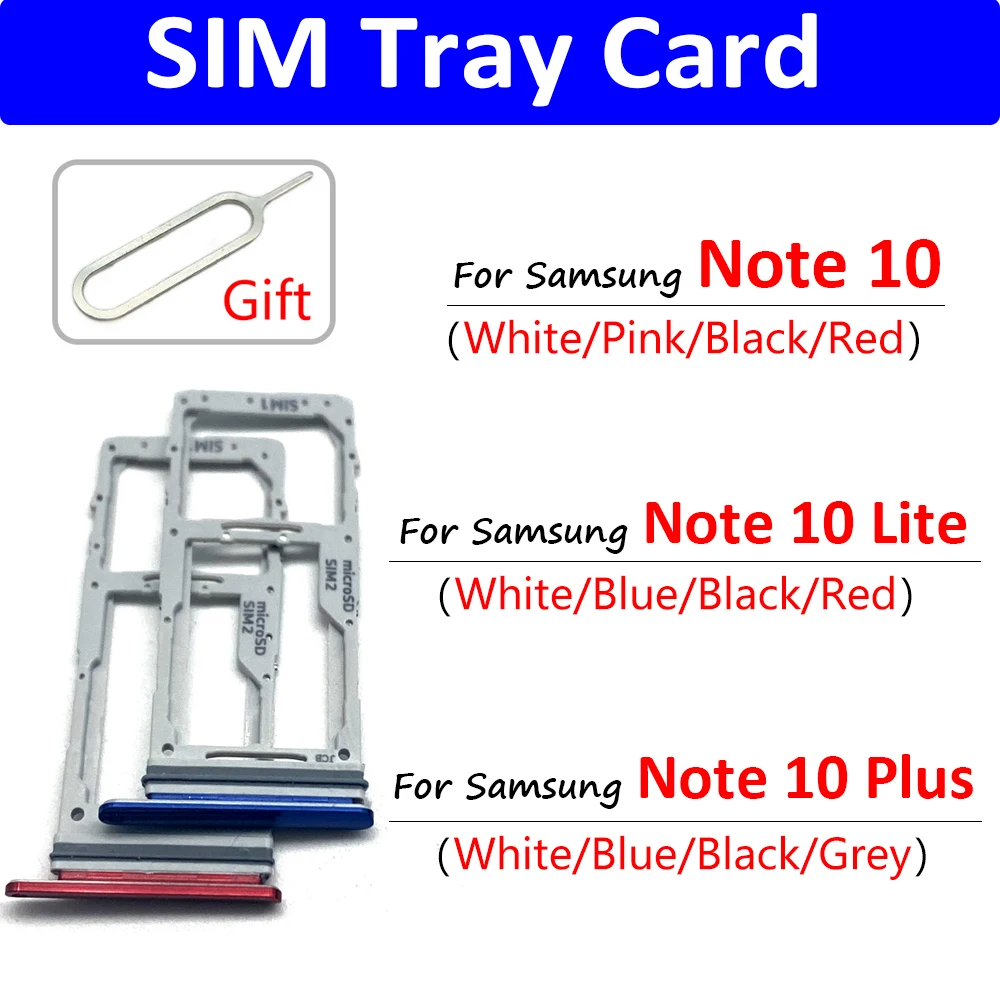 NEW SIM Card Socket Slot Tray Reader Holder Micro SD Adapter For Samsung Note 10 Plus Note 10 Lite Sim Tray Chip Replacement