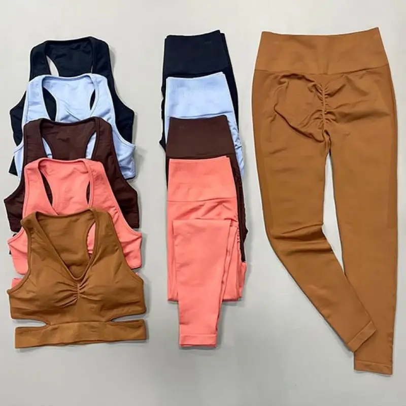 

MODITIN женский бюстгальтер леггинсы для тренажерного зала красивый дизайн топы с высокой талией пуш-ап бесшовные облегающие брюки для тренировок бега уличная одежда