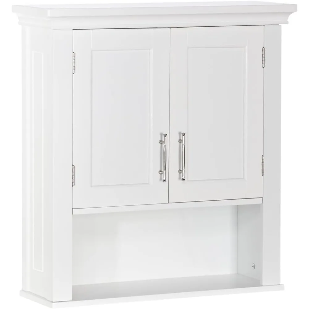 Somerset Two-Door Bathroom Storage, White Wall Cabinet, Color