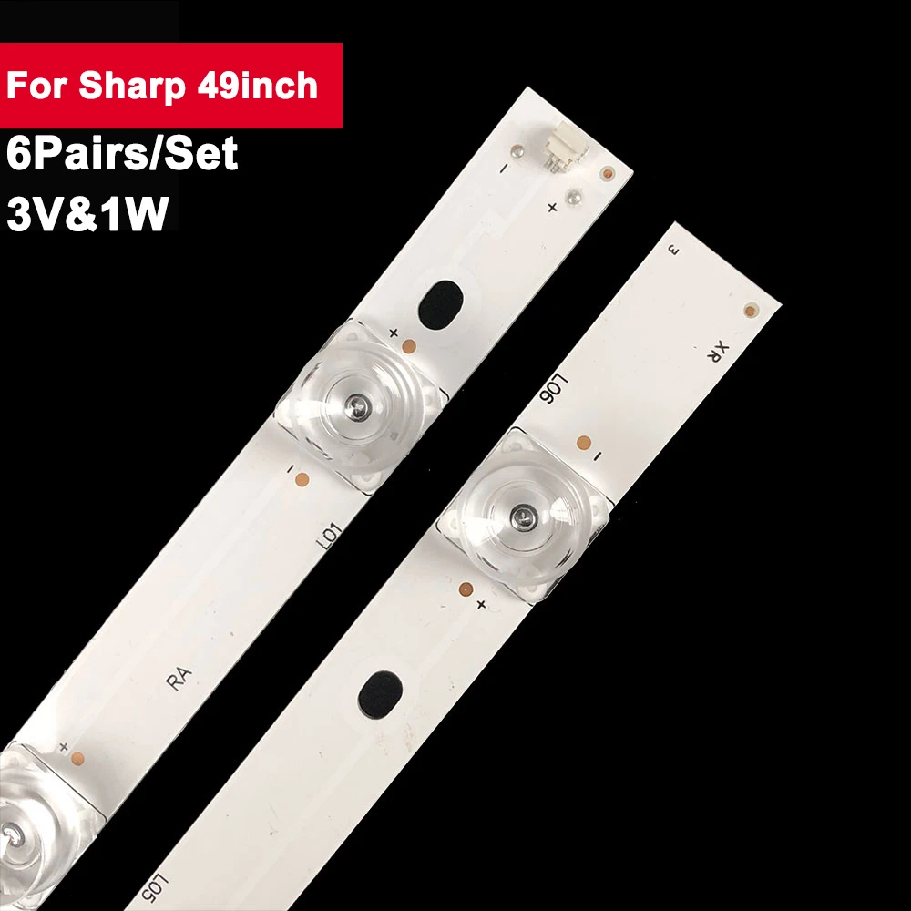 

10 Pcs/set 49inch 496mm LED Backlight Strip for Sharp 6 LED Square Lens RF-AJ490E30-0601S-07 A0 LC490EQY (SH)(M1) LC-49CUG8362KS