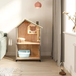 Cat Cage Villa Solid Wood Luxury Cat House Home Cattery Cat Cage Sub Cat Cabinet with Toilet Pet Shop Cat Room