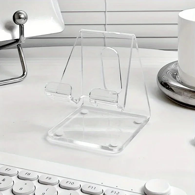Acrylic Transparent Phone Holder 1pc All Smartphones 4-8 Inches Desk Office Supplies Accessories phone holder