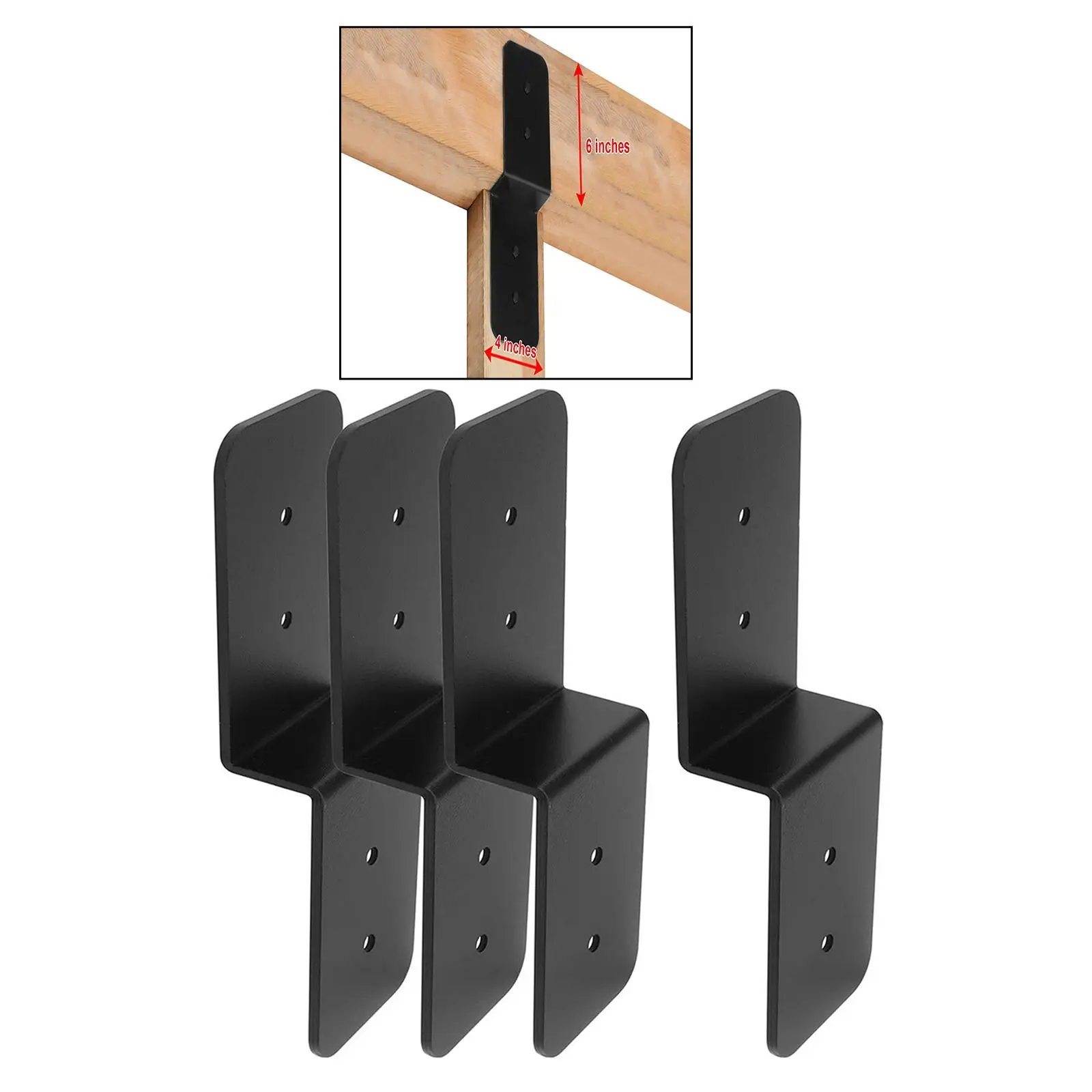 4x Post to Beam Z Brackets Corner Brace Fixing Lumber Connectors Double Angle