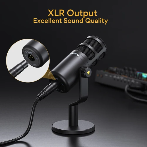 Maono Podcast Dynamic XLR PC 마이크 방송 녹음용 모든 금속 스트리밍 게임은 오디오 인터페이스, 믹서, 사운드 카드 PD100과 함께 작동합니다. 4