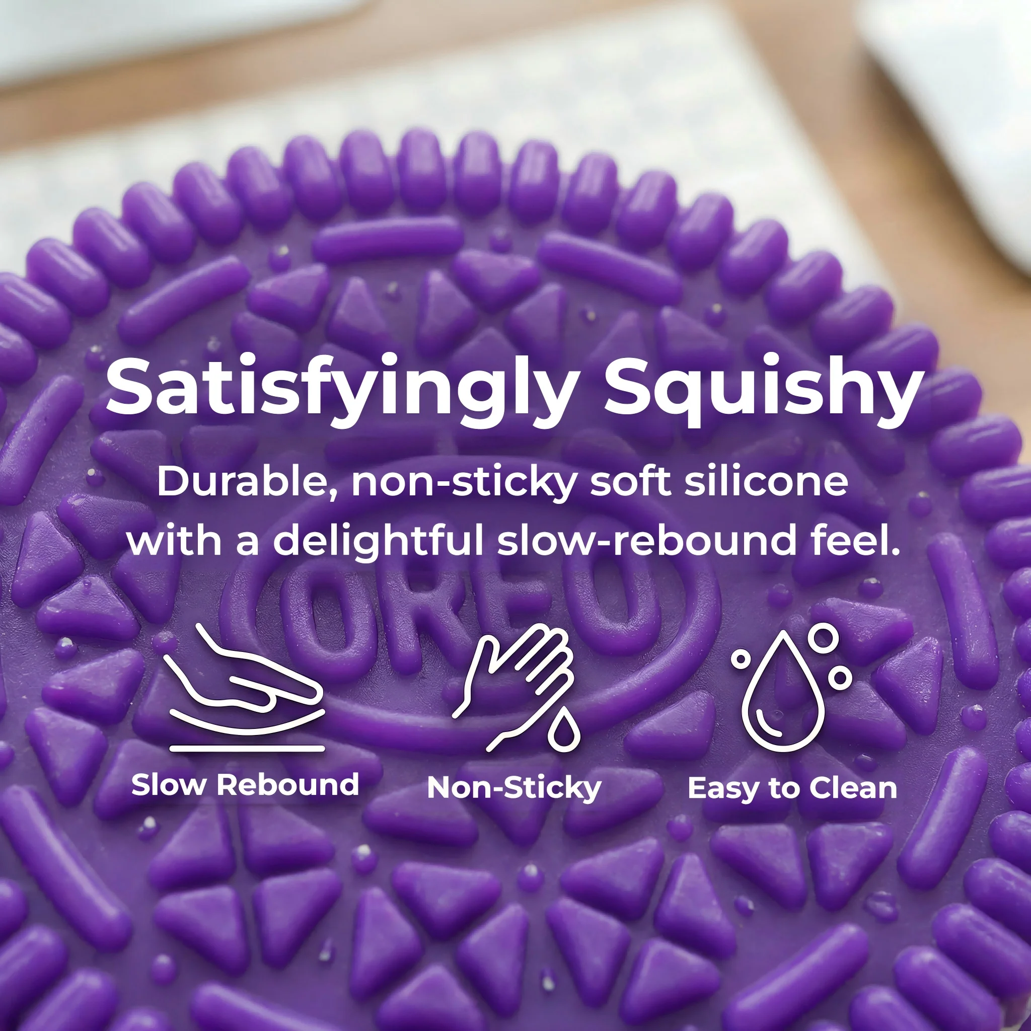 Stress-Relief Cookie-Shaped Squeeze Toy - Cute and Realistic Jelly Stress Reducer