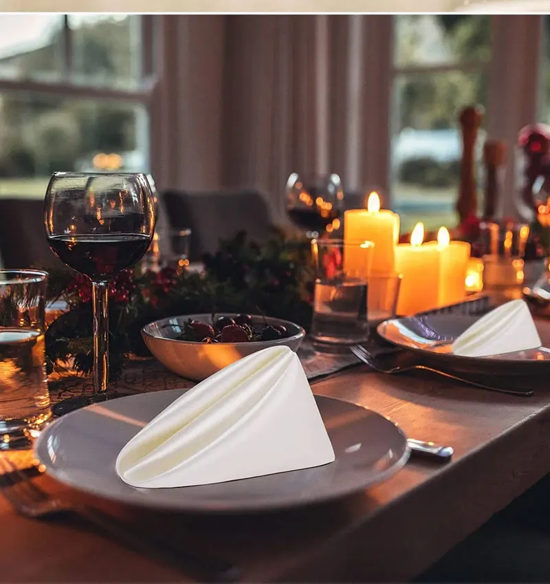 Satin-Tischservietten, Abendessen-Servietten, Waschbare Taschentücher für Hochzeit, Geburtstag, Bankett, Weihnachtsfeier-Dekoration – Detail 9