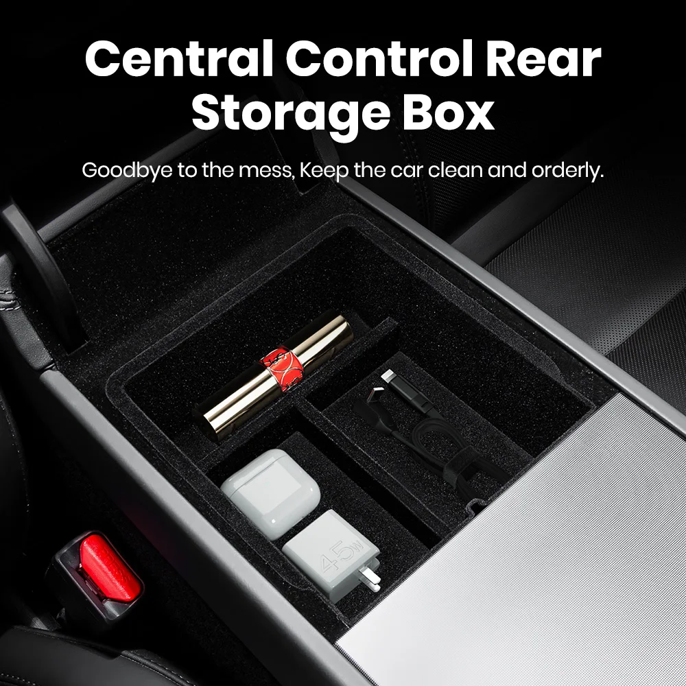 Center Armrest Hidden Box Holder Console Organizer Car Storage Box Accessories YZ For Tesla Highland Model 3 Y Juniper
