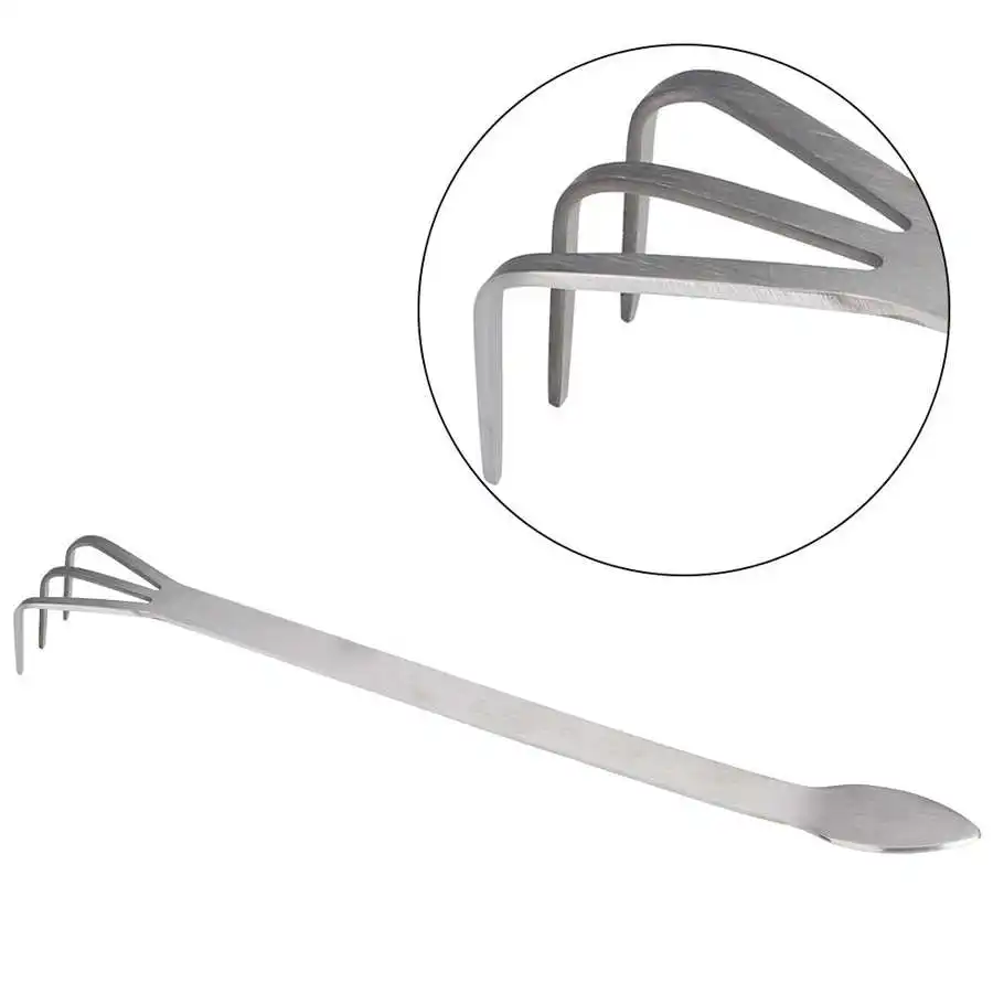 2 In 1 Stainless Steel Root Rake Bonsai Tweezers Multifunctional Garden Farming Tool Loosen Soil Spatula garden weeding tool farming rake hand rake