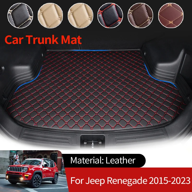 

Кожаный коврик для багажника для Jeep Renegade, кожаный коврик для багажника, коврик для багажника заднего вида, водонепроницаемый коврик, аксессуары для багажника, 2015-2023, 2022