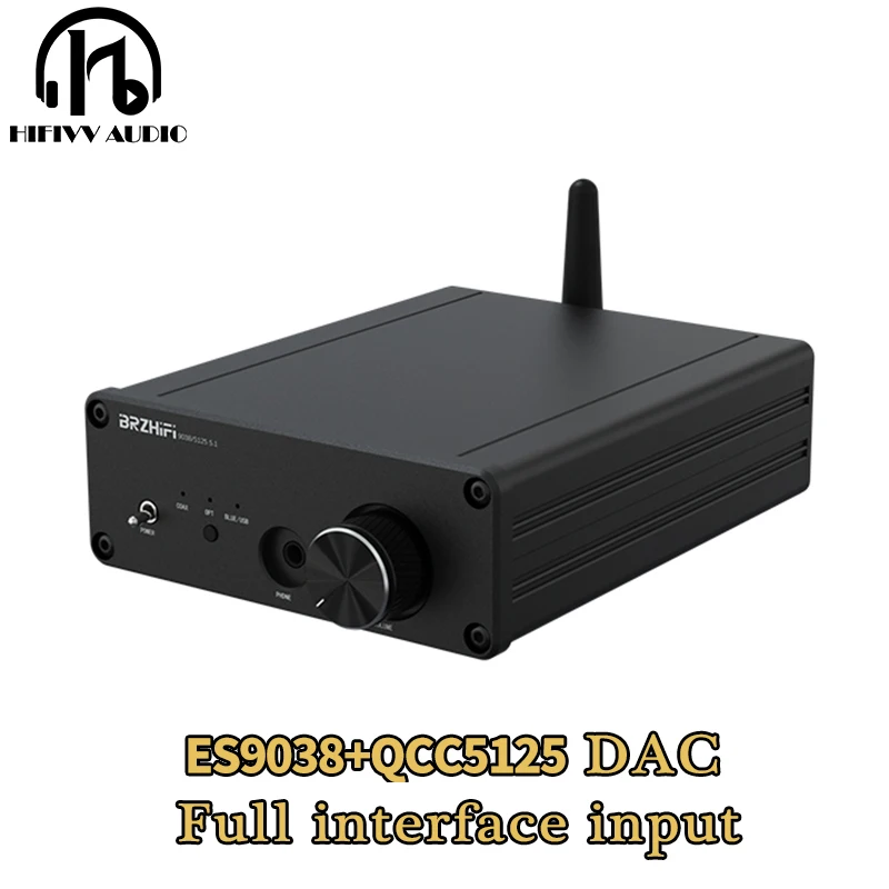 

QCC5125 Bluetooth 5.1 DAC Receiver ES9038 Decoder APTX-HD LDAC For HIFI Audio Amplifier System Optical Coaxial USB Input