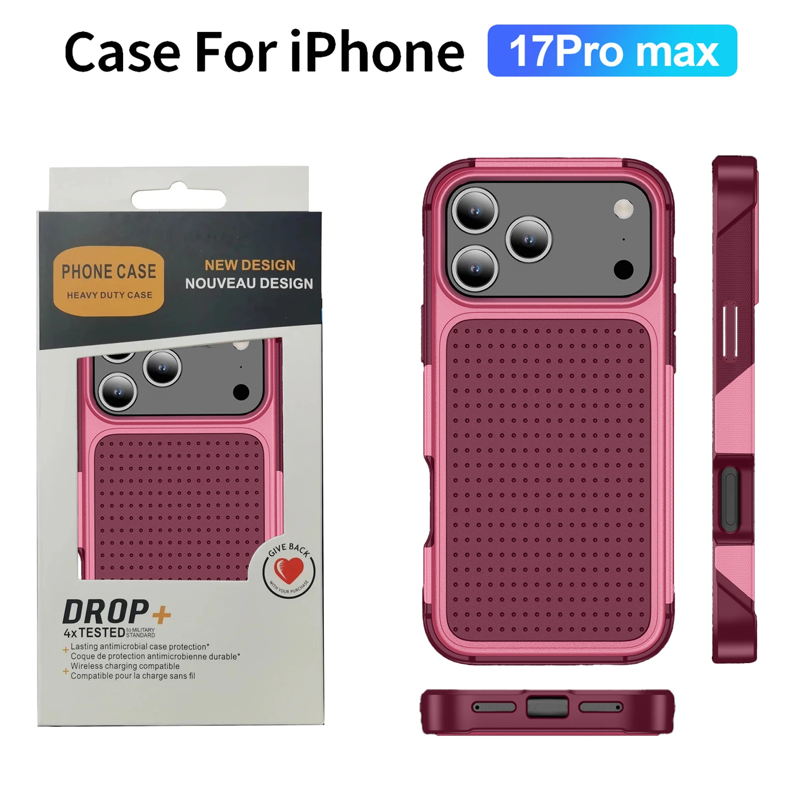 Enhanced Hybrid Armor Phone Case - Military Grade Protection with TPU+PC Anti-Drop Cover, Includes Packet Box