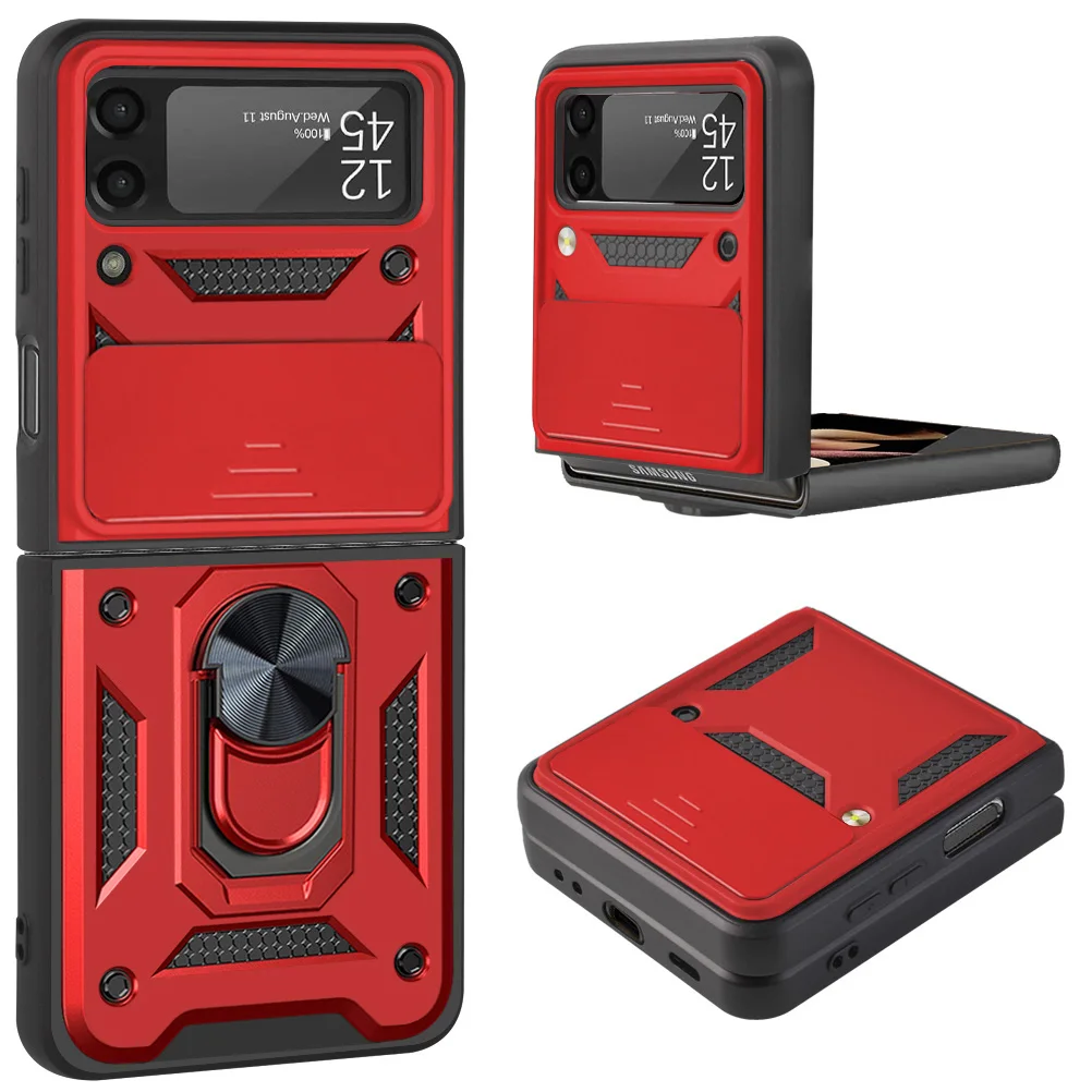 Enhanced Protective Camera Cover Case with Built-in 360° Rotating Ring Stand and Magnetic Shockproof Design
