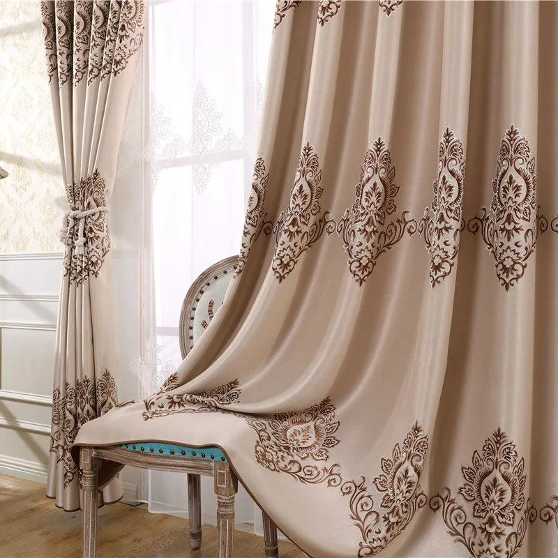 

2022 New High Quality European Style Jacquard Thickening Blackout Finished Window Curtain For Living Room High Shading Curtains