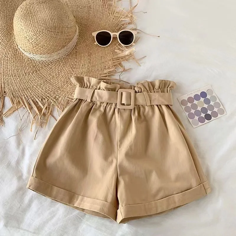 Girls' Shorts Summer Thin Style Girls' Half Skirt Pants Children's Summer Clothing pants Wide Legs for Outer Wear