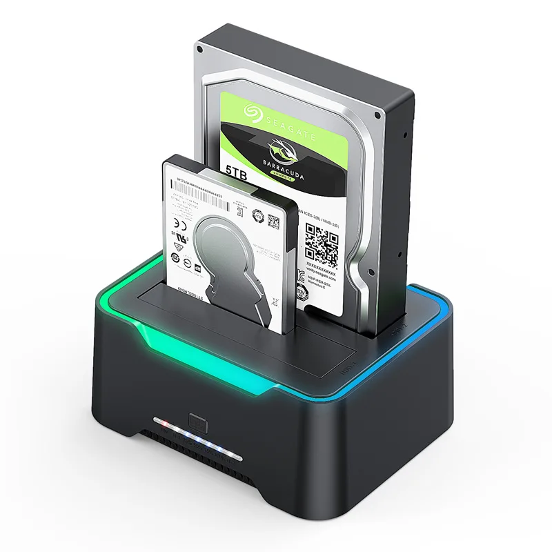 Uthai-dual Bay Base de Disco Rígido Usb 3.0 2.5 3.5 Porta Serial Multifuncional Cópia Offline Case Disco Rígido Móvel - Imagem 5