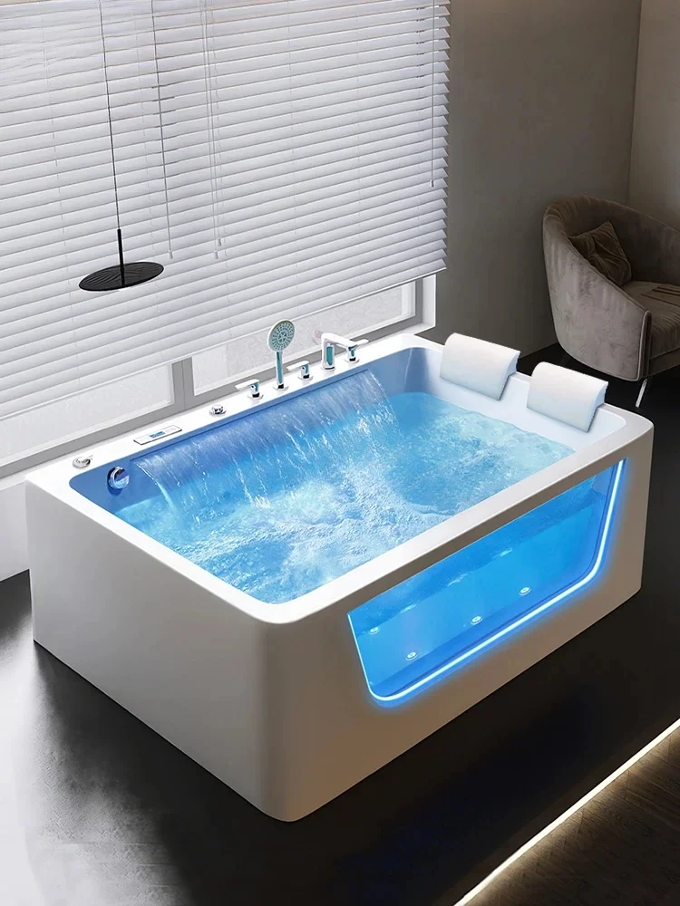 Double Couple Jacuzzi Household Smart Thermostatic Heating Water Curtain Waterfall Acrylic Adult Bath