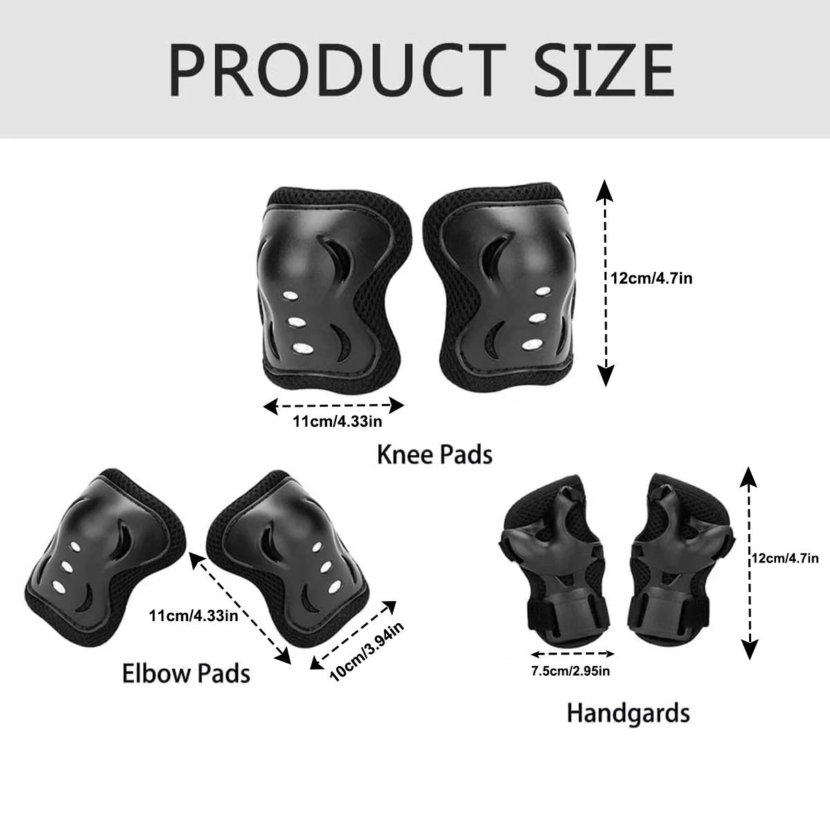 Kids Protective Gear Set Knee Elbow Pads & Wrist Guards for Skateboard Cycling Skating Scooter 6PCS for 3-15 Years