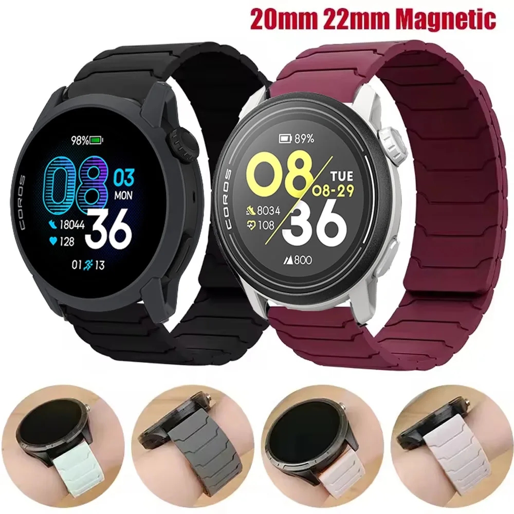 Silicone Magnetic Loop Strap, 20mm/22mm, Soft and Durable Bracelet Replacement Band