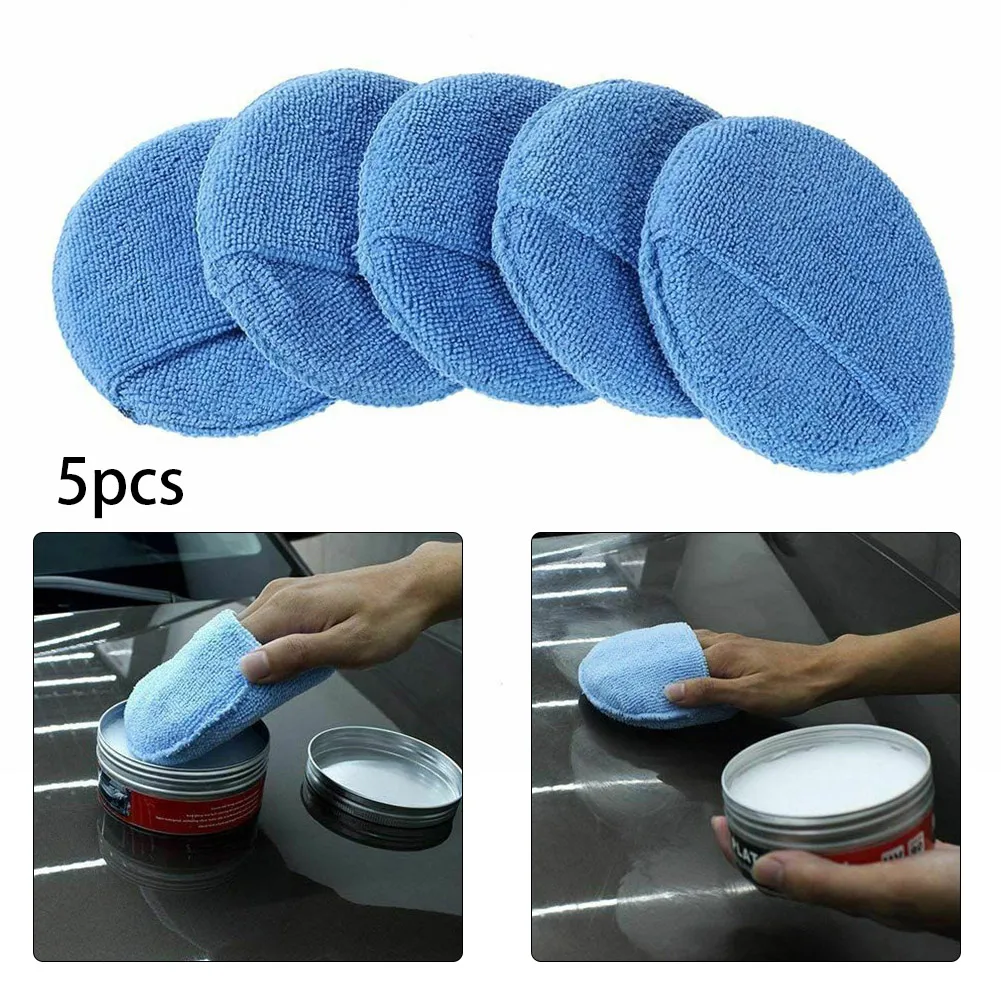 

5pcs Soft Applicator Microfiber Car Wax Applicator Pad Polishing Sponge For Auto Care Polish Foam Sponge Cleaning Supplies