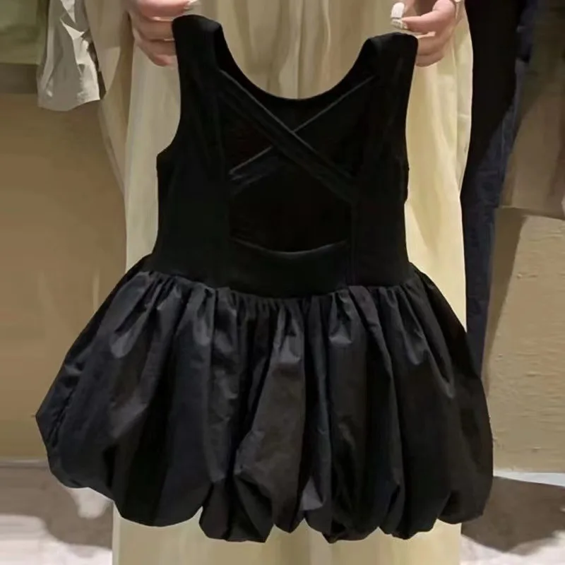 Girl Black Backless Sleeveless Summer Dress for Girl Kids Clothes for Girl Clothes Princess Dress Vestidos Платье Для Девочки