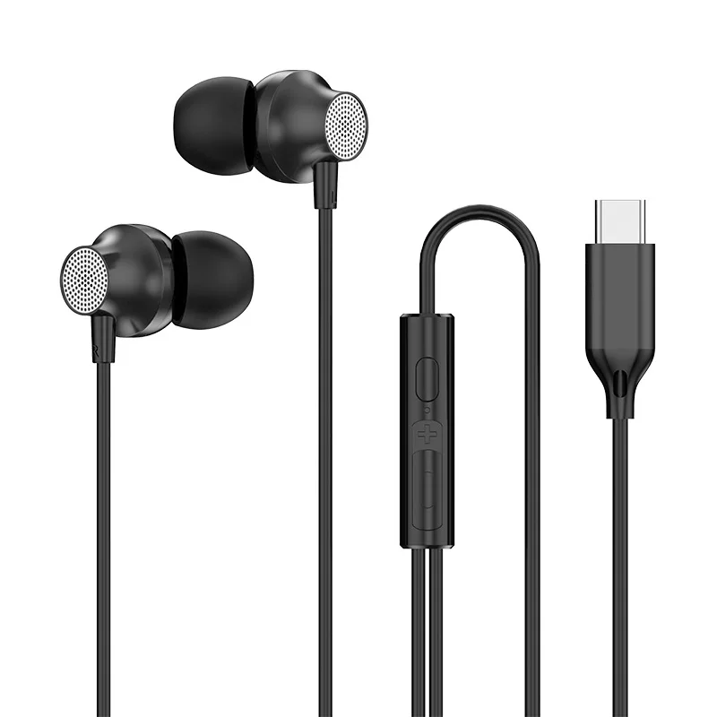 2023 New In Ear Wired Earphones 3.5mm Round Mouth Type C Flat Mouth