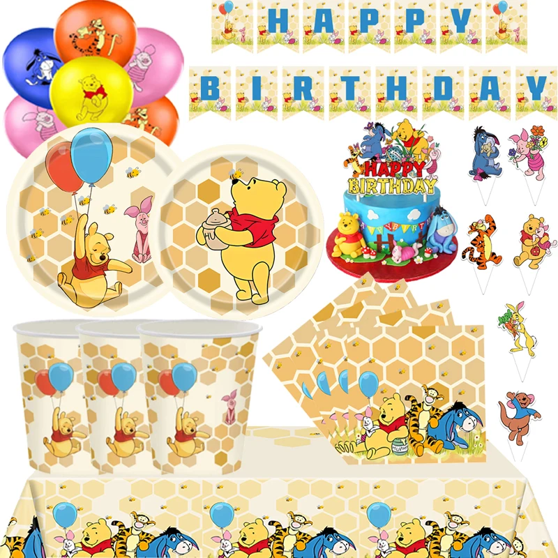 DisneyWinniethePoohThemeBirthdayPartyDecorPlatesCupsNapkins
