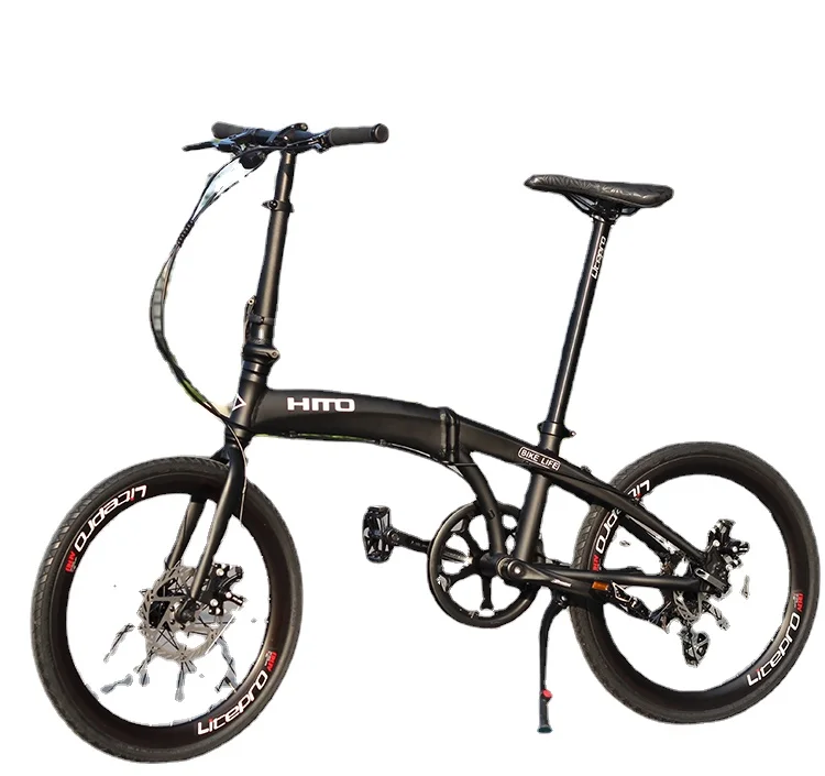 

HITO-Aluminum Alloy Folding Bicycle, Ultra-light, Portable, 8 or 9 Variable Speed, Unisex Disc Brake, Retro Small Steps