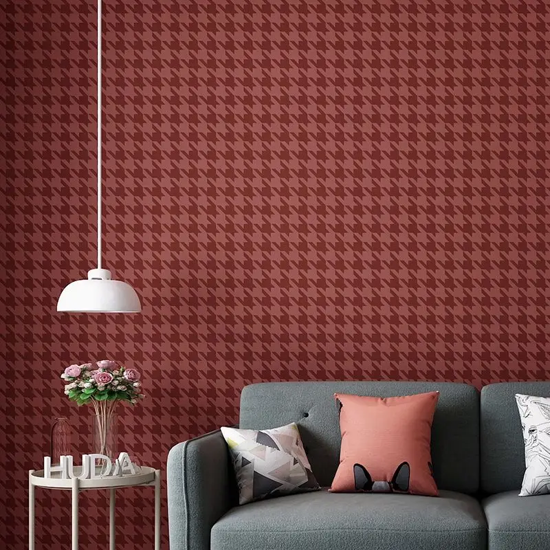 

England Plaid Wallpaper Nordic Fashion Houndstooth Wall Paper Living Room Bedroom Tv Background Wall Paper Papel De Parede