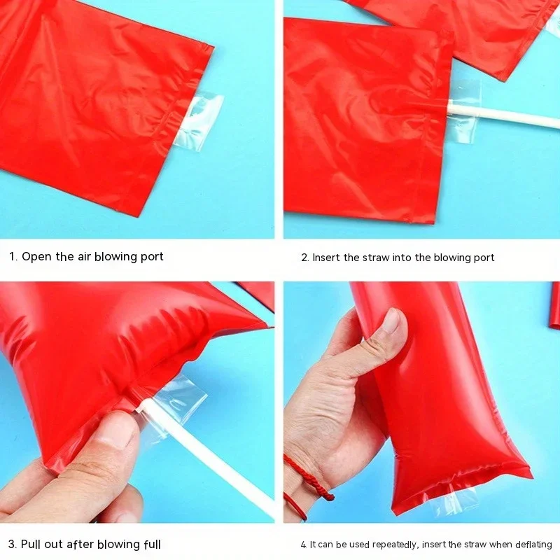 2PC Cheerleaders Cheering Inflatable Baton Cheer and Shout Props Batting Baton Ball Game Cheering Encouragement Supplies Props