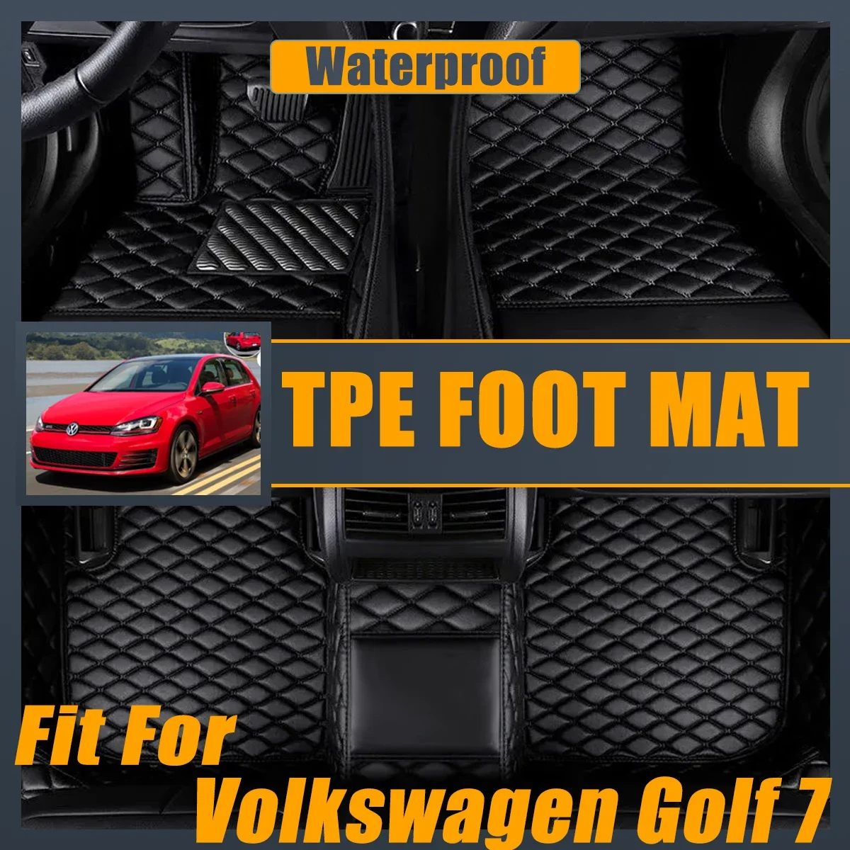 

Car Floor Mats LHD For Volkswagen VW Golf 7 Mk7 2013-2020 2014 2015 TPE Foot Waterproof Pad Custom Liner Carpet Car Accessories