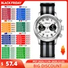 ADDIESDIVE New 39mm Men's Quartz Chronograph Watch Waterproof Sapphire Glass Nylon Strap Super Luminous Wristwatch Men Watches