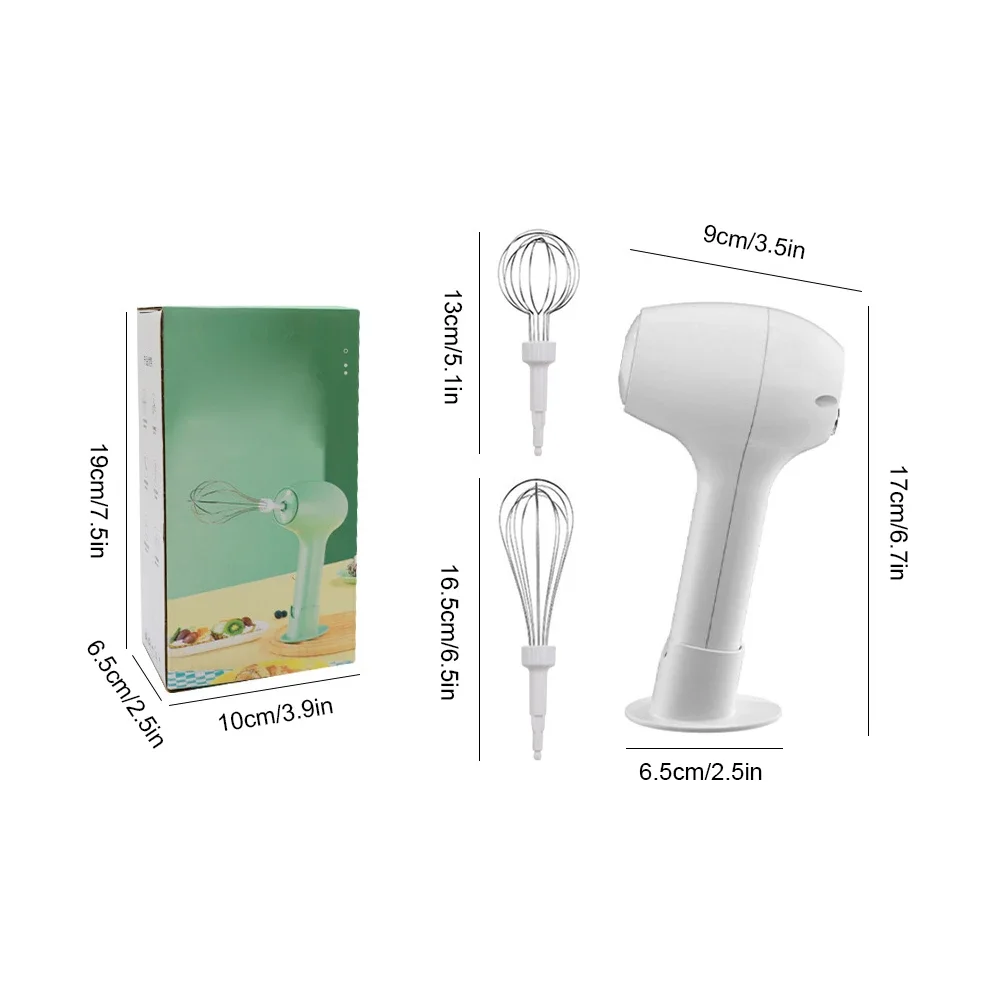 Wireless Electric Food Mixer Automatic Whisk Dough Portable Egg Beater Baking Cake Cream Whipper One-Button Start Kitchen Tool