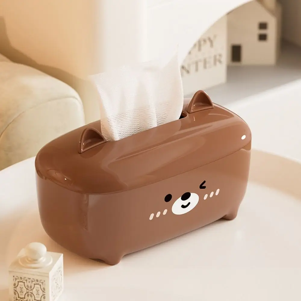 Cartoon Animal Shape Cute Tissue Box Decorative Thickened Paper Towel Holder Smooth Space Saving Facial Tissue Dispenser