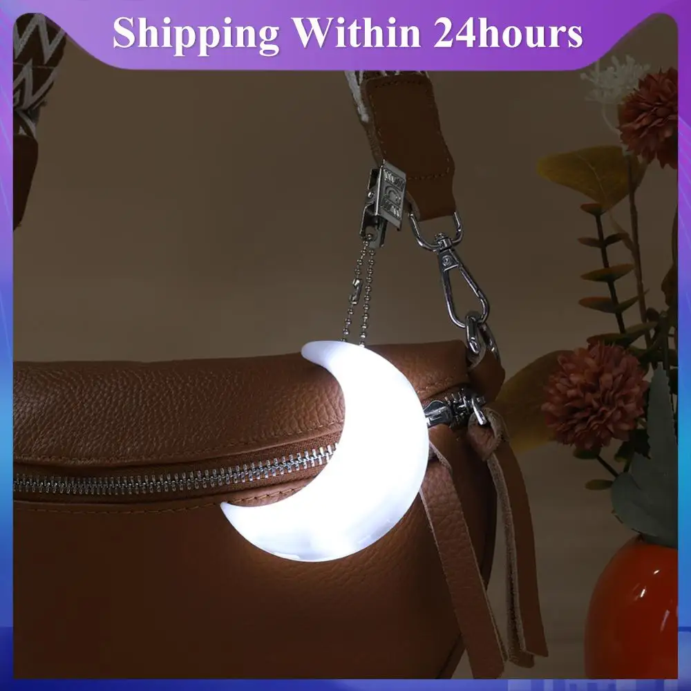 Moon Shape Handbag Light with Automatic Sensor Mini LED Bag Light with Clip Handbag Touch Lamp for Women Girls