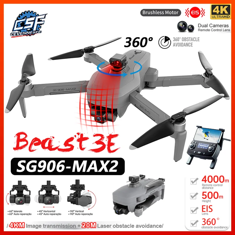 새로운 SG906 MAX2/SG906 Max 드론 4K 전문 HD 카메라 레이저 장애물 회피 3 축 짐벌 5G WiFi FPV ...