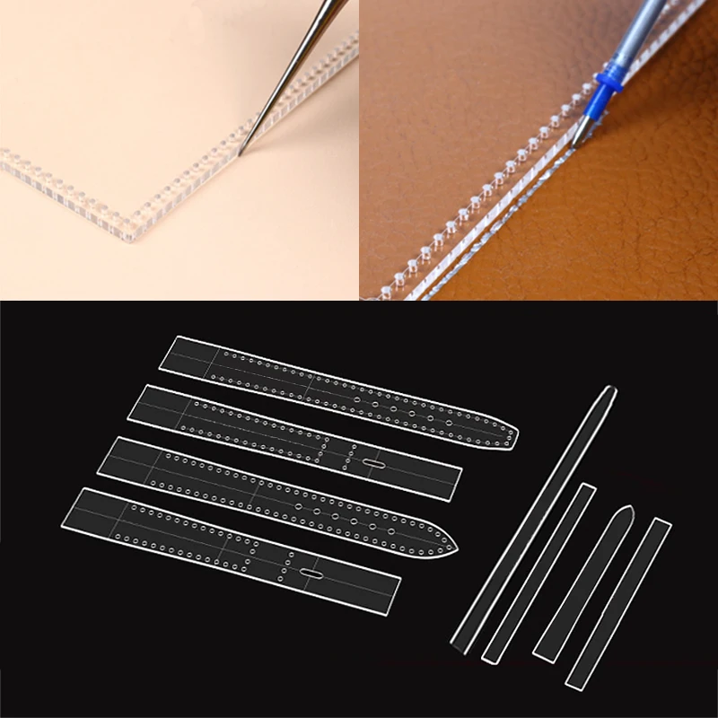 NUBECOM Leather Watch Strap Acrylic Template Men/Women Wrist Watch Strap Mould DIY Handcraft Watchband Making Leather Stencils leather craft template