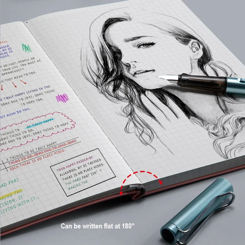 Notebook A5/B5 Thickened Large Super Thick Grid Square book Grid Diary Cuaderno Notebooks notebook diary grid book 5