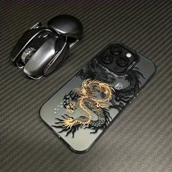 Eastern Myths Legends Chinese Dragon Totem Anti - Drop Phone Case - iPhone 12 Pro Max (Gray Y34 - T10205)