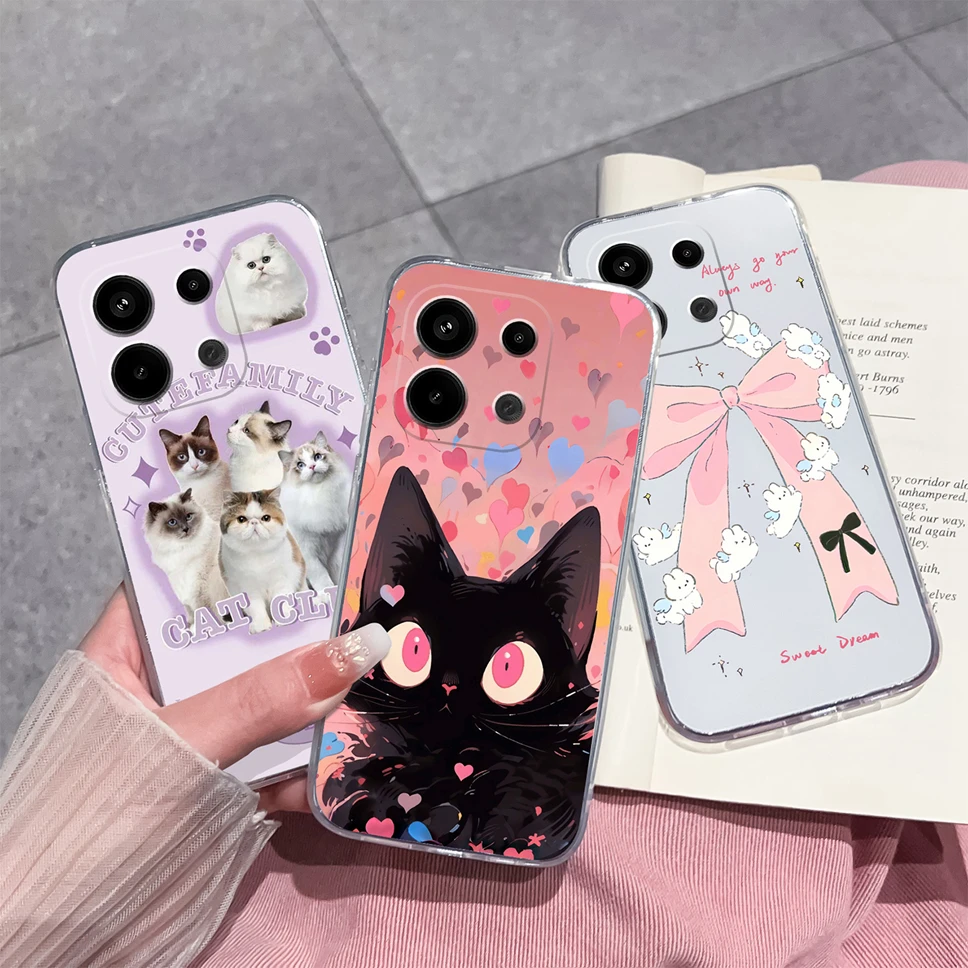 Floral Love Heart Clear Soft TPU Shockproof Phone Case