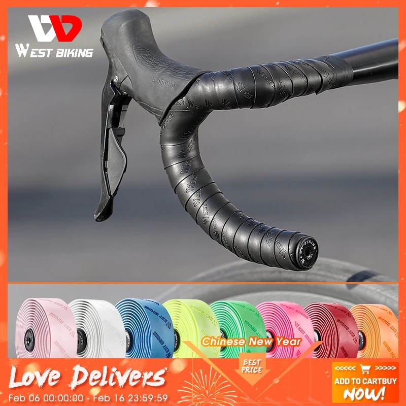 West Biking Bicycle Handlebar Tape Non-Slip Shock Absorbing Belt Ultralight Wear-Resistant Cycling Strap Road Bike Accessories